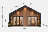 Holzhaus ROMAN(Isoliert, 66 mm + Holzverschalung), 93 m² – Bild 6