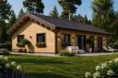 Blockbohlenhaus BERNAU Isoliert, 66 mm + Holzverschalung), 94 m²