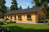 Blockbohlenhaus BERNAU Isoliert, 66 mm + Holzverschalung), 94 m² – Bild 2