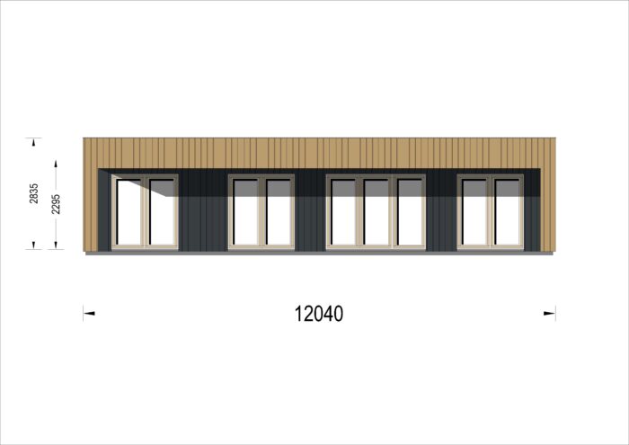 Holzhaus KULM 2 (66 mm + Holzverschalung) 64 m² Isoliert