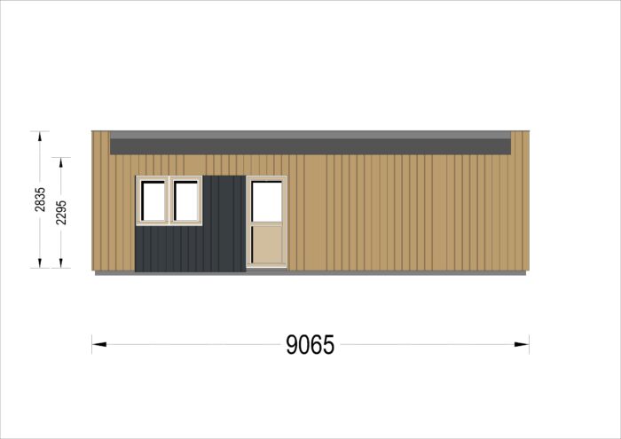 Holzhaus KULM 2 (66 mm + Holzverschalung) 64 m² Isoliert