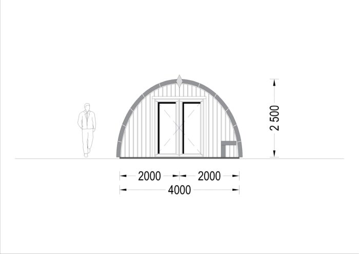 Gartenhaus BRITA 4x10 m, 40 m²