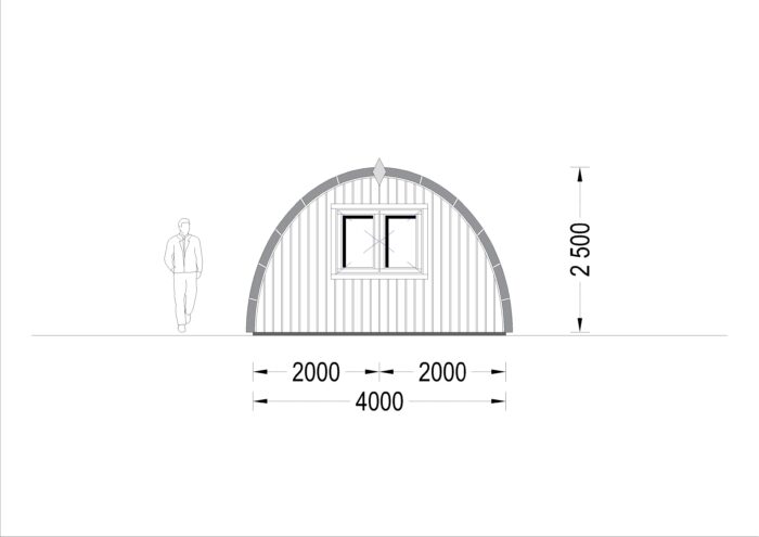 Gartenhaus BRITA 4x10 m, 40 m²