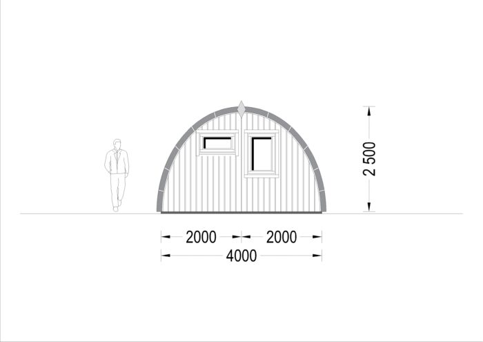 Gartenhaus BRITA 4x8 m, 24 m²