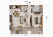 Holzhaus KULM 1 (66 mm + Holzverschalung) 47 m² Premium Isoliert – Bild 5