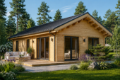 Blockbohlenhaus ANGELA (66 mm), 63m² Isoliert