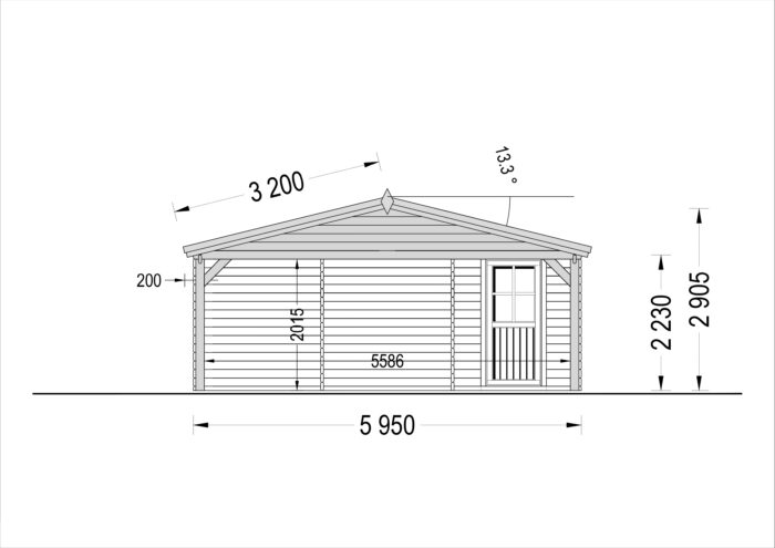 Carport aus Holz für 2 Autos mit Schuppen (44 mm), 5,5x6 m