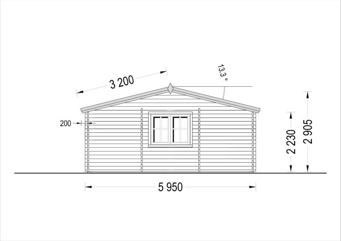 Carport aus Holz für 2 Autos mit Schuppen (44 mm), 5,5x6 m