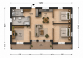 Holzwohnhaus Florenz Isoliert, 66 mm + Holzverschalung, 84 m² – Bild 5