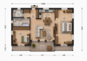 Holzwohnhaus Florenz Isoliert, 66 mm + Holzverschalung, 84 m² – Bild 2
