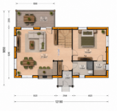 Holzhaus VERENA Isoliert, 66 mm + Holzverschalung, 110 m² – Bild 3