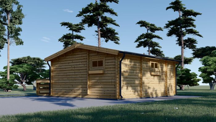 Blockbohlenhaus ARMIN (44 mm) 31 m² mit Satteldach Extra Isoliert – Bild 4