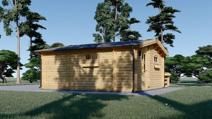 Blockbohlenhaus ARMIN (44 mm) 31 m² mit Satteldach Extra Isoliert – Bild 5