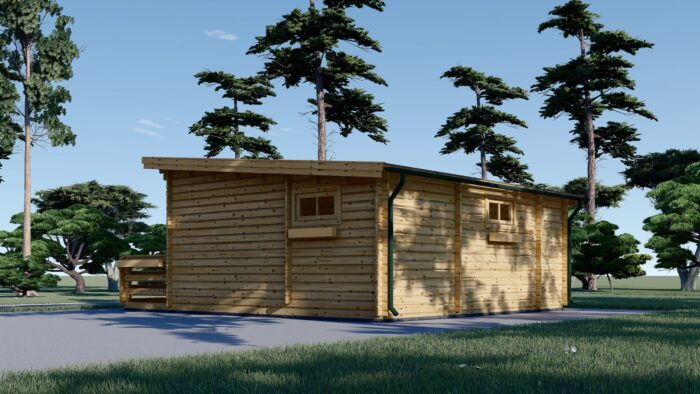 Blockbohlenhaus ARMIN (44+44 mm) · 31 m² · Isoliert · Pultdach – Bild 4