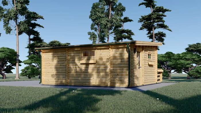 Blockbohlenhaus ARMIN (44+44 mm) · 31 m² · Isoliert · Pultdach – Bild 5