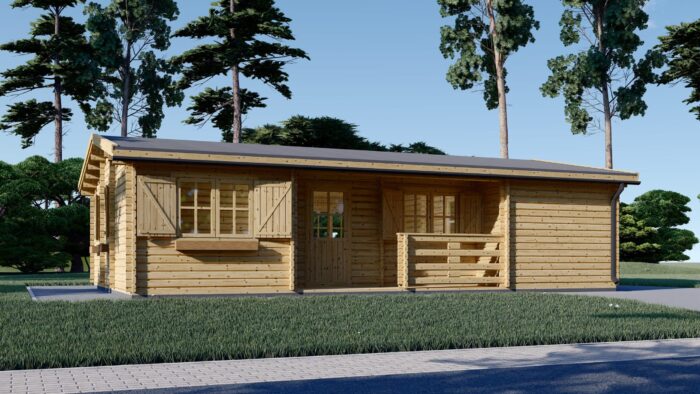 Blockbohlenhaus ULRICH (44+44 mm) · 70 m² · Isoliert – Bild 2