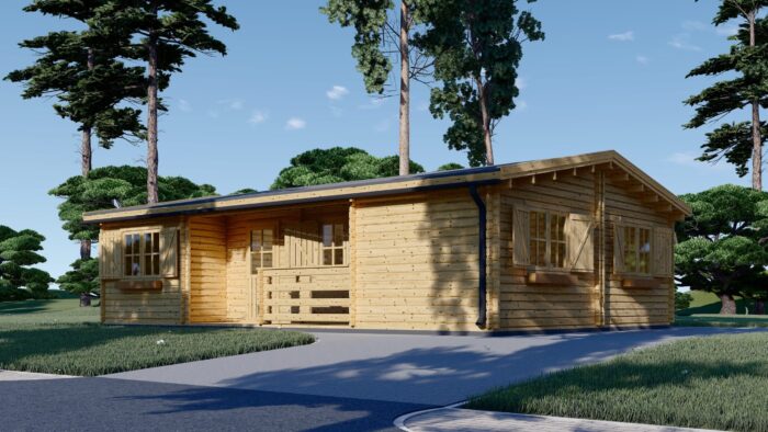 Blockbohlenhaus ULRICH (44+44 mm) · 70 m² · Isoliert – Bild 3