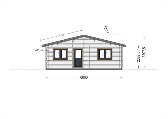 Blockbohlenhaus ANDI (44+44mm), 72m² – Bild 9