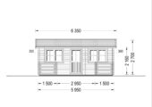 Blockbohlenhaus ARMIN (44 mm) 31 m² mit Satteldach – Bild 7