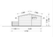 Blockbohlenhaus ARMIN (44 mm) 31 m² mit Satteldach – Bild 10
