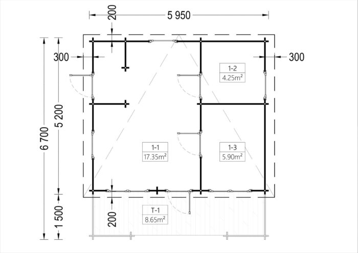 Blockbohlenhaus ARMIN (44 mm) · 31 m² · Pultdach – Bild 10