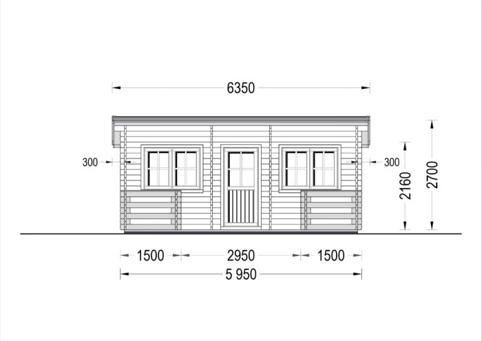Blockbohlenhaus ARMIN (44+44 mm) · 31 m² · Isoliert · Pultdach – Bild 7