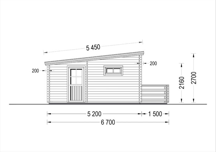 Blockbohlenhaus ARMIN (44+44 mm) · 31 m² · Isoliert · Pultdach – Bild 8