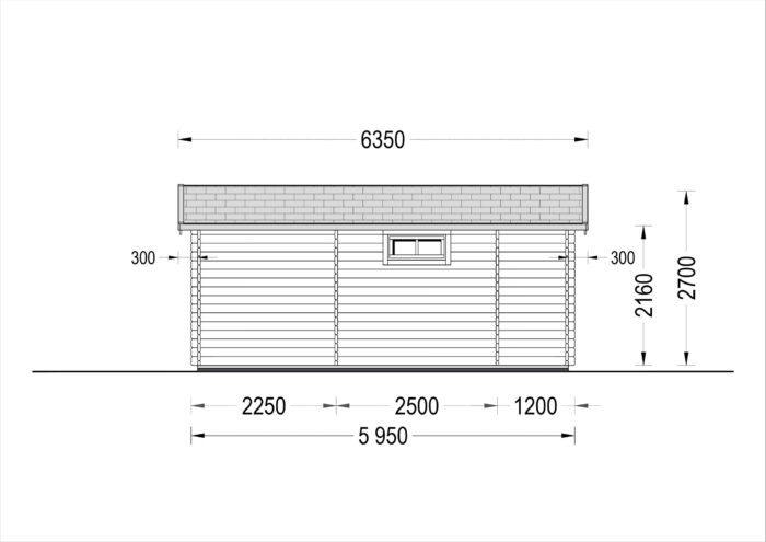 Blockbohlenhaus ARMIN (44+44 mm) · 31 m² · Isoliert · Pultdach – Bild 9