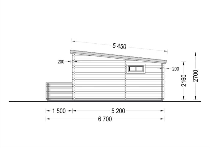 Blockbohlenhaus ARMIN (44+44 mm) · 31 m² · Isoliert · Pultdach – Bild 10