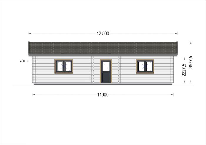 Blockbohlenhaus ANGELA (44+44 mm) – 71 m² Isoliert – Bild 8