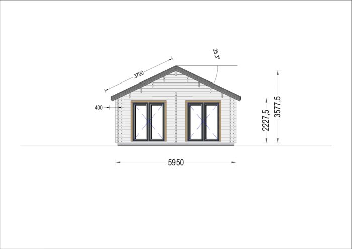 Blockbohlenhaus ANGELA (44+44 mm) – 71 m² Isoliert – Bild 9