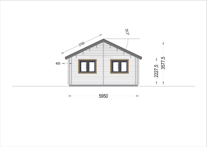 Blockbohlenhaus ANGELA (44+44 mm) – 71 m² Isoliert – Bild 7