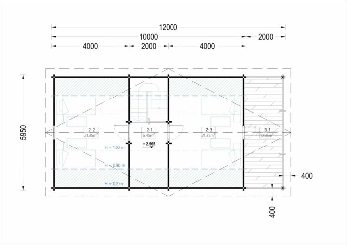 Blockbohlenhaus ANIKA (66 mm) · 139 m² inklusive Terrasse – Bild 7
