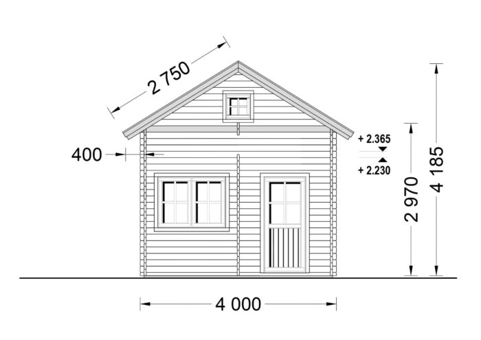 Blockbohlenhaus mit Schlafboden DORNBIRN (66 mm), 20 m² + 16 m² – Bild 9