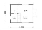 Blockbohlenhaus DORNBIRN (44+44 mm · Extra Isoliert) · 20 m² + 16 m² Schlafboden · Pultdach – Bild 6