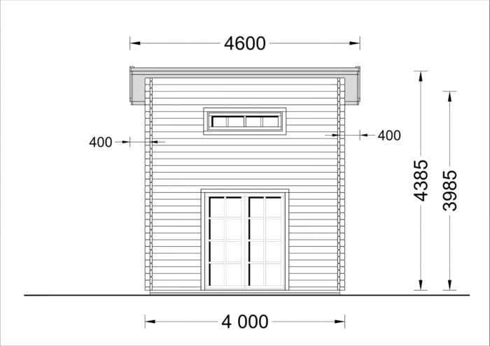 Blockbohlenhaus DORNBIRN (44+44 mm · Extra Isoliert) · 20 m² + 16 m² Schlafboden · Pultdach – Bild 8