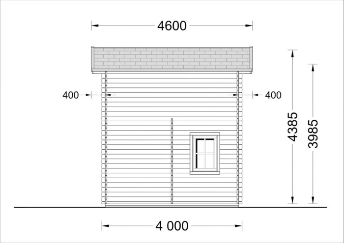 Blockbohlenhaus DORNBIRN (44+44 mm · Extra Isoliert) · 20 m² + 16 m² Schlafboden · Pultdach – Bild 10