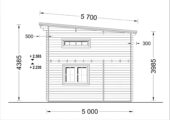 Blockbohlenhaus DORNBIRN (44+44 mm · Extra Isoliert) · 20 m² + 16 m² Schlafboden · Pultdach – Bild 11