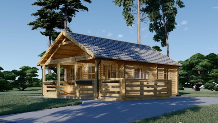 Blockbohlenhaus Innsbruck (44 mm) 36 m² mit 14 m² Schlafboden – Bild 2