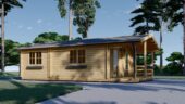 Blockbohlenhaus mit Terrasse ANTON, 5x9 m, 35 m² + 8m² Isoliert – Bild 2