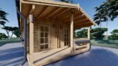 Blockbohlenhaus mit Terrasse ANTON, 5x9 m, 35 m² + 8m² Isoliert – Bild 7