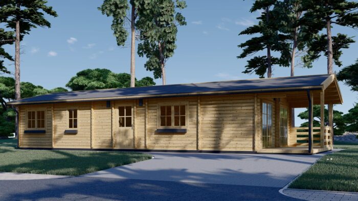 Blockbohlenhaus GOSAU (44+44 mm), 6×15 m, 90 m² – Extra Isoliert – Bild 5
