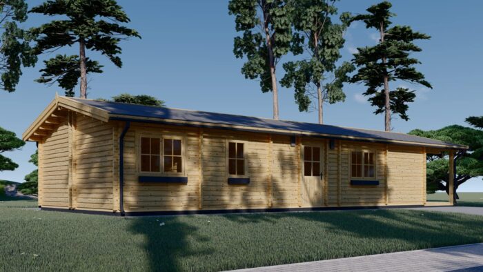 Blockbohlenhaus GOSAU (44+44 mm), 6×15 m, 90 m² – Extra Isoliert – Bild 6