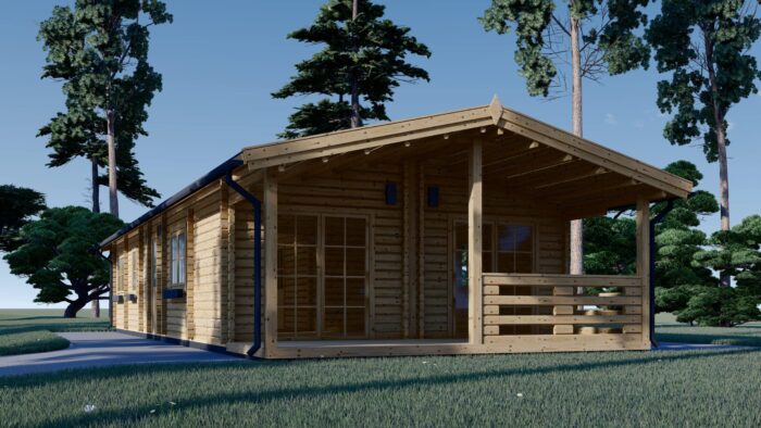 Blockbohlenhaus GOSAU (44+44 mm), 6×15 m, 90 m² – Extra Isoliert – Bild 4