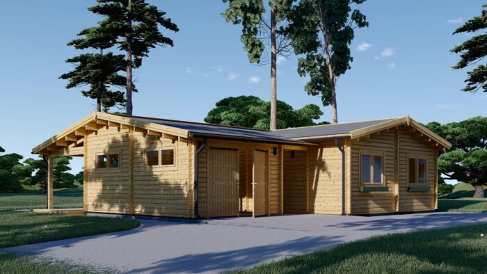 Blockbohlenhaus SEEFELD (44+44 mm) · 105 m² · Extra Isoliert – Bild 2