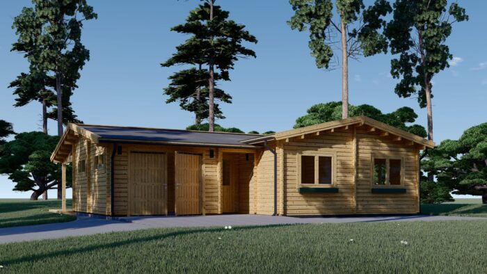 Blockbohlenhaus SEEFELD (44+44 mm) · 105 m² · Extra Isoliert – Bild 3