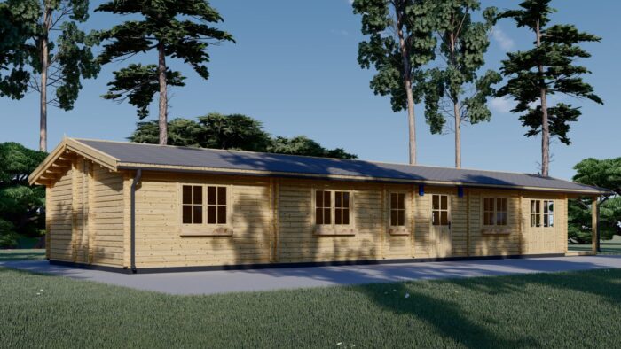 Blockbohlenhaus BIRGIT (44+44 mm) · 6 × 19 m · 114 m² · Isoliert – Bild 6