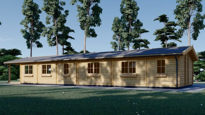Blockbohlenhaus BIRGIT (44+44 mm) · 6 × 19 m · 114 m² · Isoliert – Bild 7