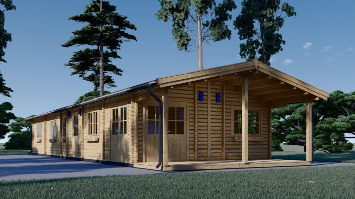 Blockbohlenhaus BIRGIT (44+44 mm) · 6 × 19 m · 114 m² · Isoliert – Bild 3