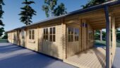 Blockbohlenhaus BIRGIT (44+44 mm) · 6 × 19 m · 114 m² · Isoliert – Bild 4